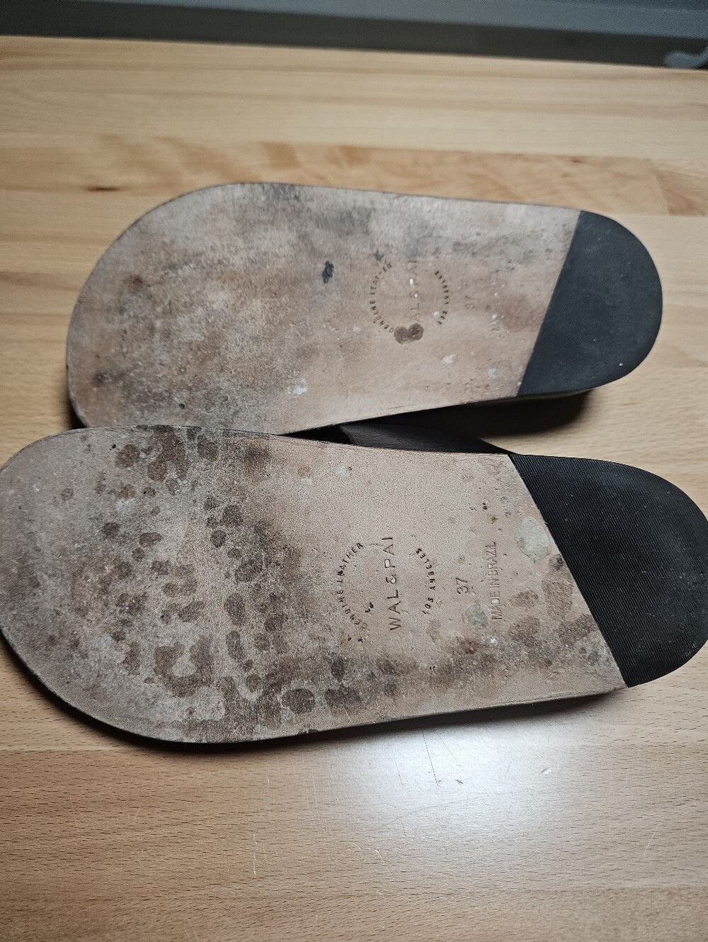 Wal & Pai Formosa Leather Slide Sandals Black 37 US 7 - Picture 5 of 7